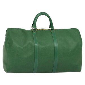 LOUIS VUITTON Epi Keepall 50 Boston Bag Green